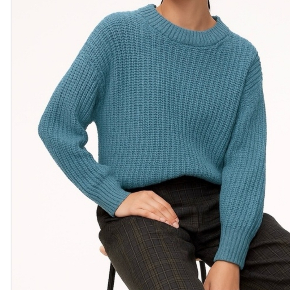 Wilfred Teal Salette Chenille Knit Pullover Sweater Size L